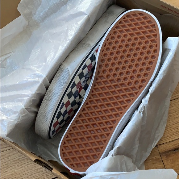 VANS Checkered Blue Red White Low Top Sneaker - Picture 6 of 7